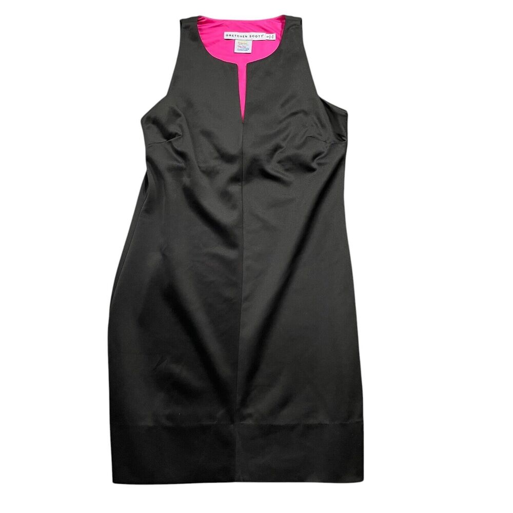 Gretchen‎ Scott Small Dress Stretch Black Pink Lined Polyester Elasitine